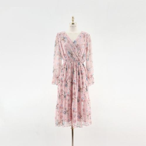Jurauel Flower Pleats Long Dress